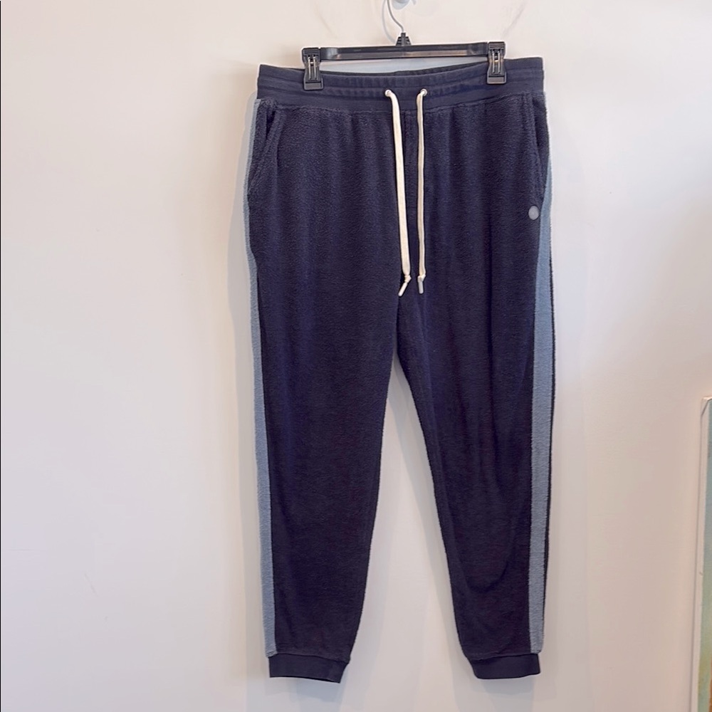 Outerknown Terry Navy Joggers Light Blue Tuxedo Side Stripe